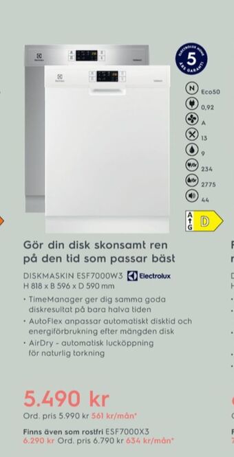 Electrolux Home Electrolux Diskmaskin erbjuda