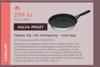 Electrolux Home Ballarini Stekpanna erbjuda