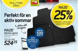 thansen 25% PÅ MODELLANPASSADE BILMATTOR I GUMMI erbjuda
