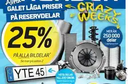 thansen 25% PÅ ALLA BILDELAR erbjuda