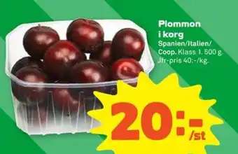 Coop Plommon i korg erbjuda