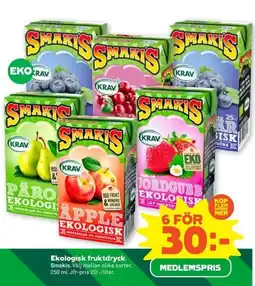 Coop SMAKIS Ekologisk fruktdryck erbjuda