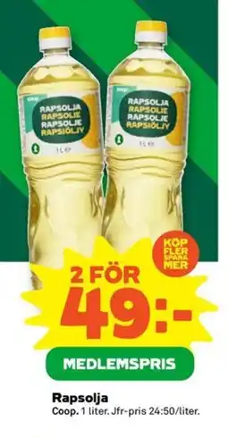 Coop Rapsolja erbjuda