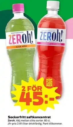 Coop ZERO! Sockerfritt saftkoncentrat erbjuda