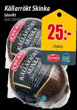 Extra Mjällby Stormarknad Källarrökt Skinka erbjuda