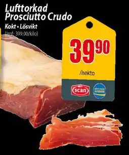 Extra Mjällby Stormarknad Lufttorkad Prosciutto Crudo erbjuda