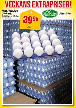 Extra Mjällby Stormarknad Helt Flak Ägg 20-Pack erbjuda