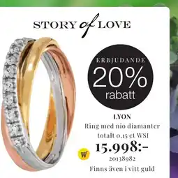 Guldfynd Ring med nio diamanter totalt 0,15 ct WSI erbjuda