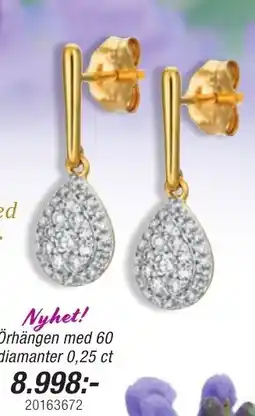 Guldfynd Nyhet! Örhängen med 60 diamanter 0,25 ct erbjuda