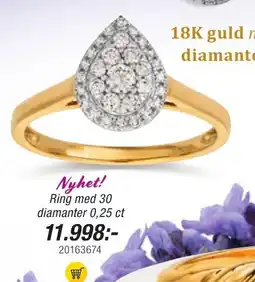 Guldfynd Nyhet! Ring med 30 diamanter 0,25 ct erbjuda