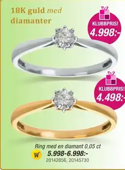 Guldfynd Ring med en diamant 0,05 ct erbjuda