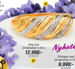 Guldfynd Ring med 33 diamanter 0,08 ct erbjuda