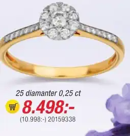 Guldfynd 25 diamanter 0,25 ct erbjuda