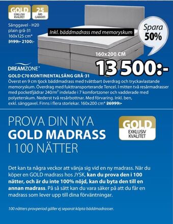 JYSK DreamZone Sänggavel erbjuda