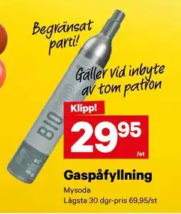 City Gross Gaspåfyllning, SEK 29.95 erbjuda