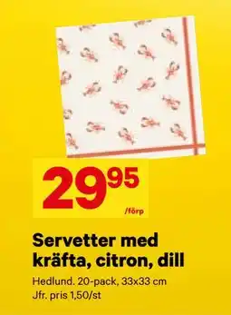 City Gross Servetter med kräfta, citron, dill, SEK 29.95 erbjuda