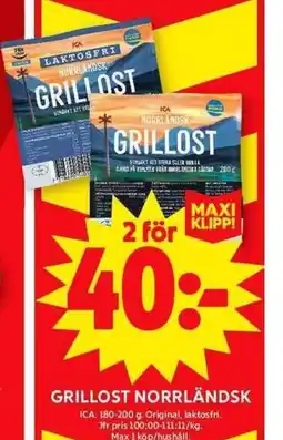 ICA Maxi GRILLOST NORRLÄNDSK erbjuda