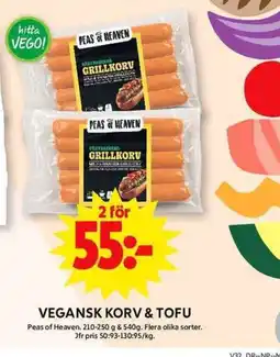 ICA Maxi VEGANSK KORV & TOFU erbjuda