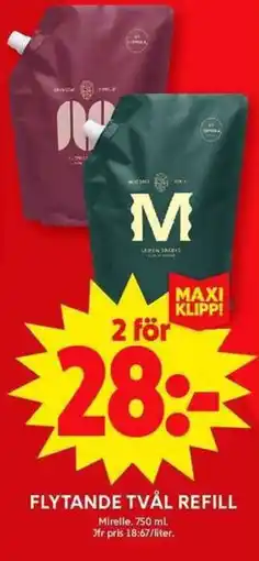 ICA Maxi FLYTANDE TVÅL REFILL erbjuda