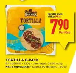 Willys TORTILLA 8-PACK erbjuda