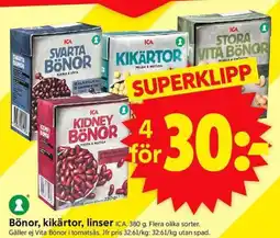 ICA Supermarket ICA Bönor, kikärtor, linser erbjuda