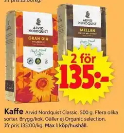 ICA Supermarket ARVID NORDQUIST CLASSIC Kaffe erbjuda