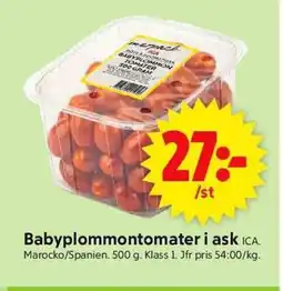 ICA Supermarket ICA Babyplommontomater i ask erbjuda