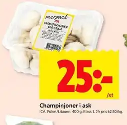 ICA Kvantum Champinjoner i ask erbjuda
