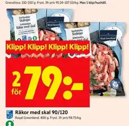 ICA Kvantum Räkor med skal 90/120 erbjuda