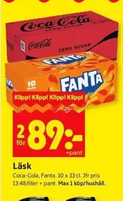 ICA Kvantum COCA-COLA FANTA Läsk erbjuda