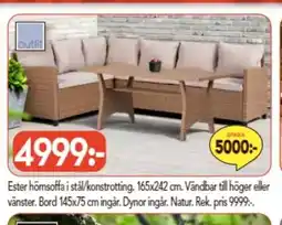 Bo Ohlsson Ester hörnsoffa i stål/konstrotting erbjuda