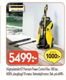 Bo Ohlsson Högtryckstvätt K7 Premium Power Control Flex. 180 bar, 600V/h, slanglängd 10 meter erbjuda