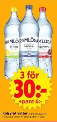 ICA Supermarket Ramlösa Carbonated Water erbjuda