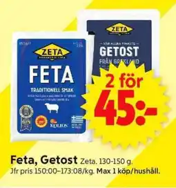 ICA Supermarket Feta, Getost Zeta erbjuda