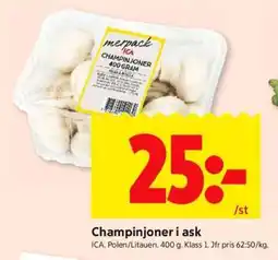 ICA Supermarket CHAMPINJONER I ASK erbjuda