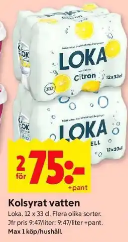 ICA Supermarket Loka kolsyrat vatten erbjuda