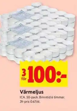 ICA Supermarket Värmeljus erbjuda
