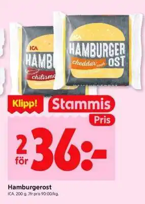 ICA Supermarket HAMBURGEROST erbjuda