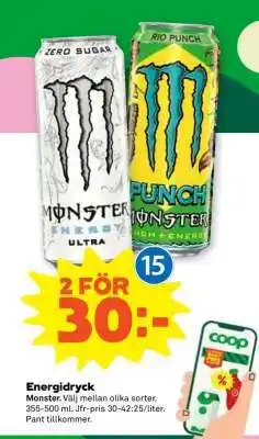 Stora Coop Energidryck Monster erbjuda