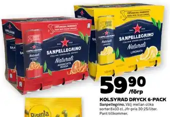 Coop Sanpellegrino Kolsyrad Dryck 6-Pack erbjuda