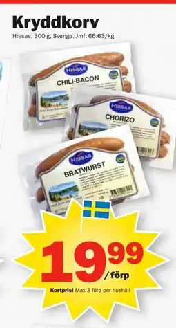 Pekås Kryddkorv, Medlemspris erbjuda