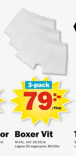 Pekås Boxer Vit, SEK 79 erbjuda