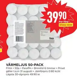 Willys VÄRMELJUS 50-PACK, SEK 39.9 erbjuda