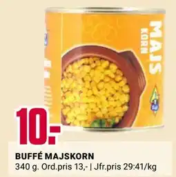ÖoB BUFFÉ MAJSKORN, SEK 10 erbjuda