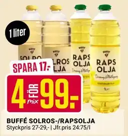 ÖoB BUFFÉ SOLROS-/RAPSOLJA, SEK 99 erbjuda