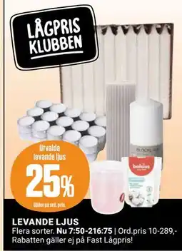 ÖoB LEVANDE LJUS, Medlemspris erbjuda