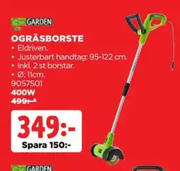 Jem&Fix Eldriven. Justerbart handtag: 95-122 cm. Inkl. 2 st borstar. Ø: 11cm. 9057501, SEK 349 erbjuda
