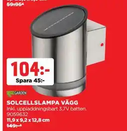 Jem&Fix SOLCELLSLAMPA VÄGG, SEK 104 erbjuda