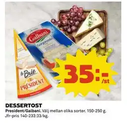 Coop Daglivs DESSERTOST, SEK 35 erbjuda