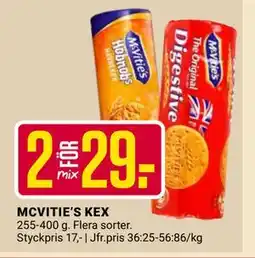 ÖoB MCVITIE’S KEX, SEK 29 erbjuda